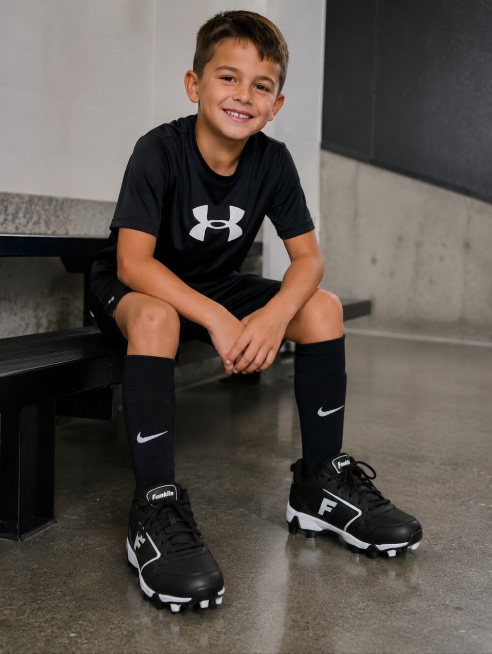 Franklin Kids' Black Athletic Baseball Cleats - Tournament Series